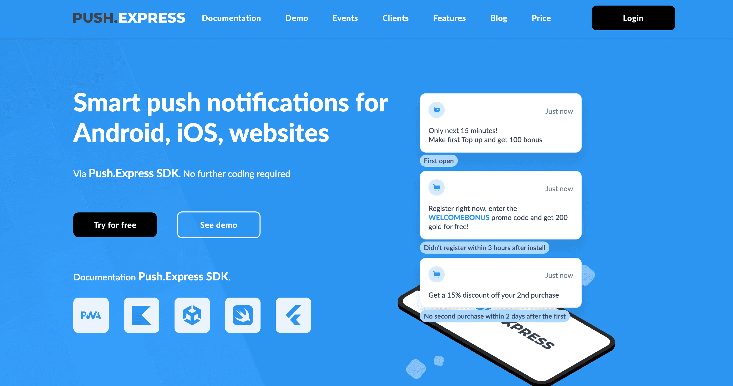 Push.Express - Платформа для Максимізації ROI та LTV Користувачів за Допомогою Push-Сповіщень